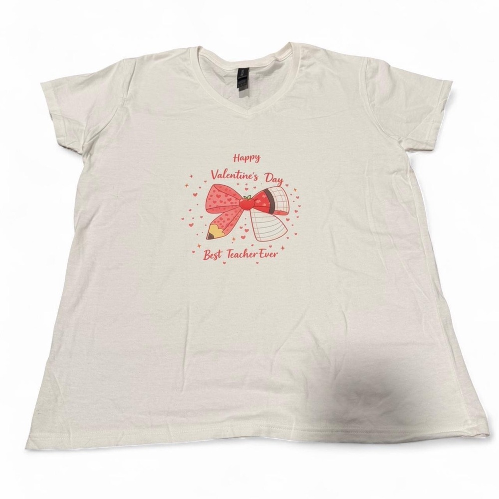 Teachers Happy Valentines Day “ Best Teacher Ever” Custom Made Tshirts-All Sizes